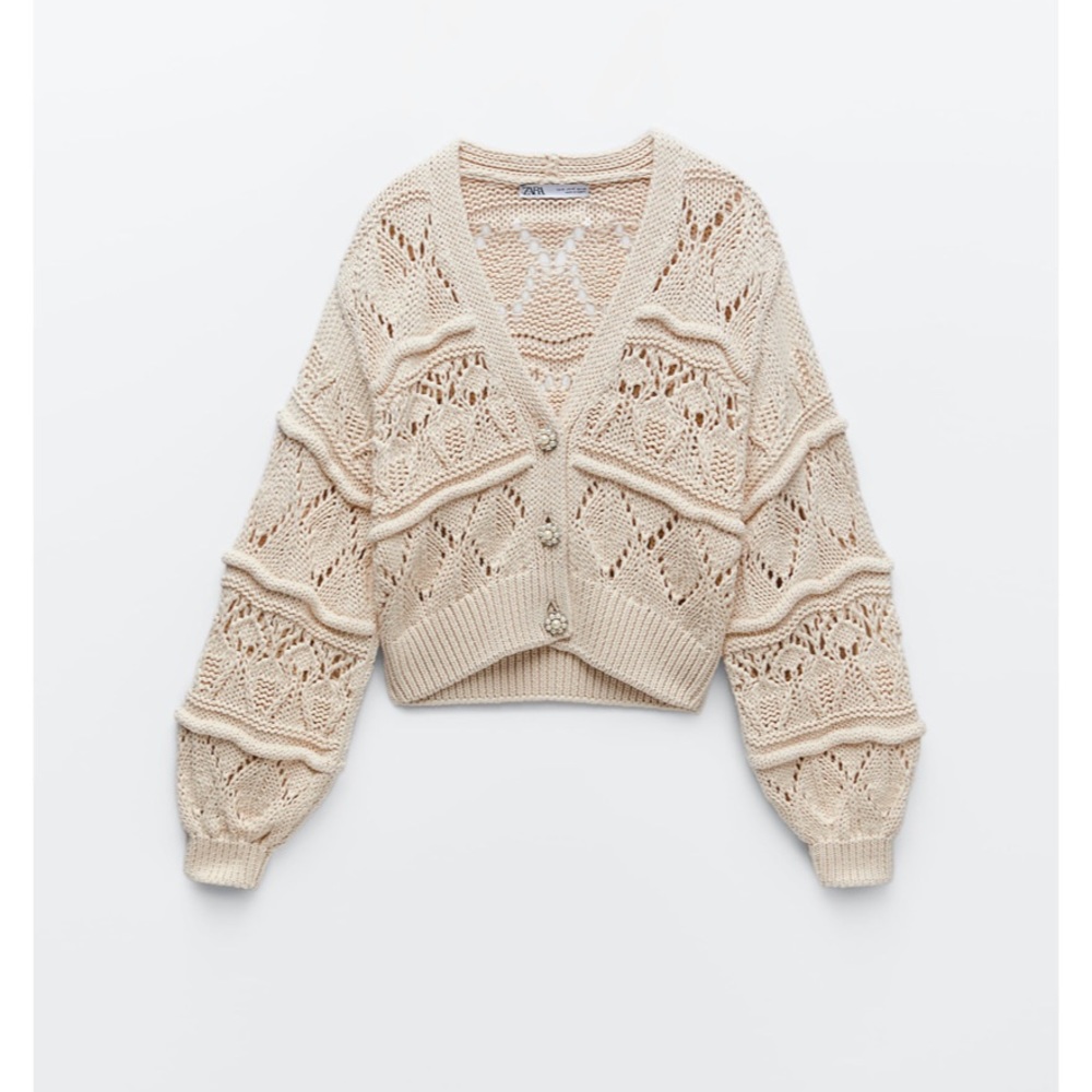 Cotton cardigan with pearl buttons